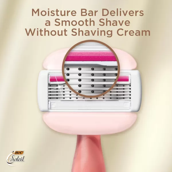 BIC Soleil Glide Disposable Razors for Women 5 Blades With Shea Butter Moisture Strip For a Smooth Glide 2 Piece Razor Set2 Count Pack of 2