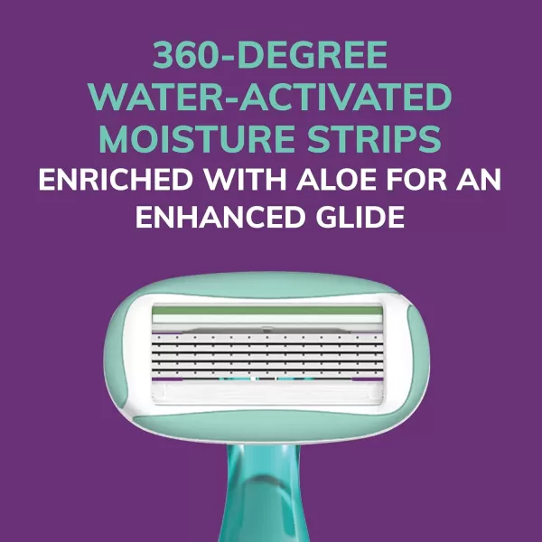 BIC Soleil Sensitive Advanced Womens Disposable Razors With 360 Degree Water Activated Moisture Strip for Enhanced Glide Shaving Razors With 5 Blades 10 Count1 Count Pack of 2