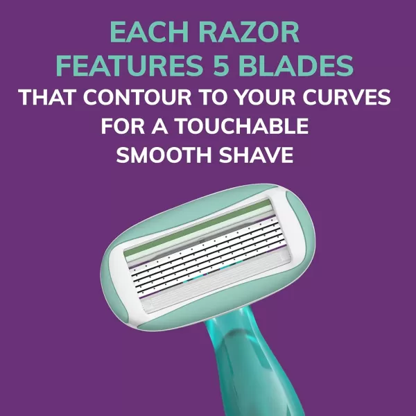 BIC Soleil Sensitive Advanced Womens Disposable Razors With 360 Degree Water Activated Moisture Strip for Enhanced Glide Shaving Razors With 5 Blades 10 Count5 Count Pack of 1