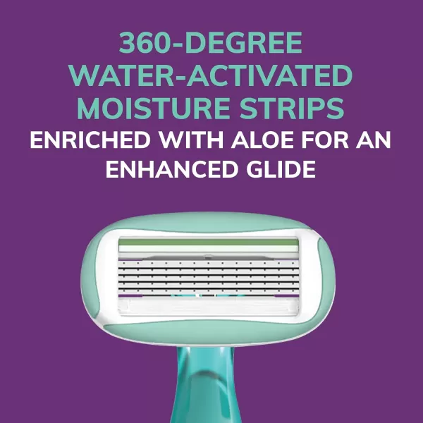 BIC Soleil Sensitive Advanced Womens Disposable Razors With 360 Degree Water Activated Moisture Strip for Enhanced Glide Shaving Razors With 5 Blades 10 Count10 Count Pack of 1