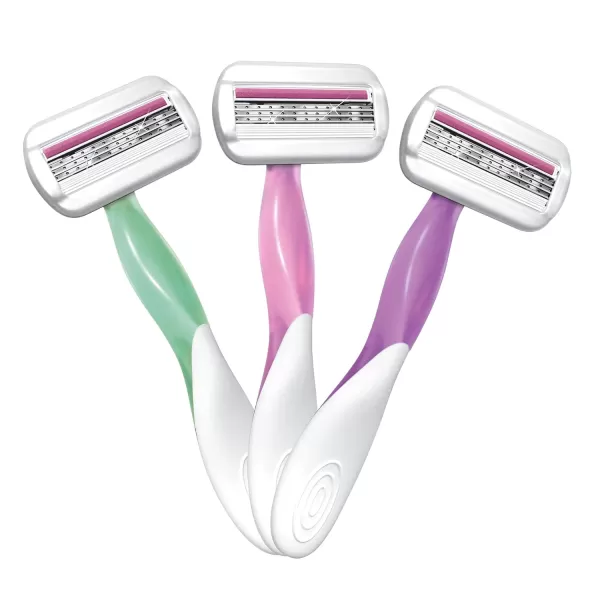 BIC Soleil Sensitive Womens Disposable Razors 3 Blades With Moisture Strip For a Silky Smooth Shave 3 Piece Razor Set1 Count Pack of 3
