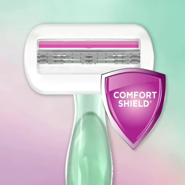 BIC Soleil Sensitive Womens Disposable Razors 3 Blades With Moisture Strip For a Silky Smooth Shave 6 Piece Razor Set 3 Count Pack of 2Purple