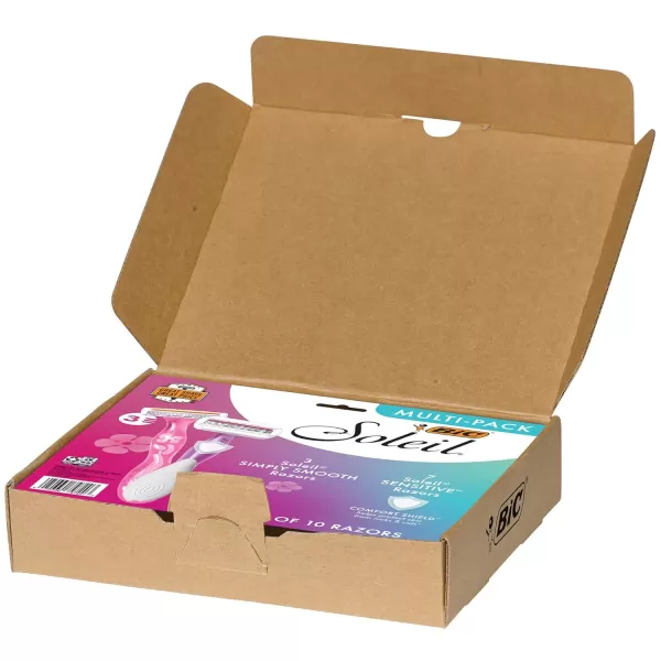 BIC Soleil Simply Smooth Womens Disposable Razors 3 Blades With Moisture Strip For a Silky Smooth Shave 10Count