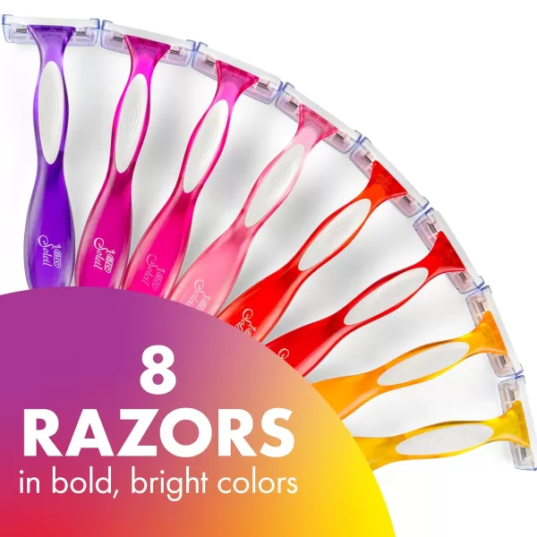 BIC Soleil Smooth Colors Womens Disposable Razors With Vitamin E Lubricating Strip for Enhanced Glide Great Stocking Stuffer 14Count Gift Set8 Count Pack of 1