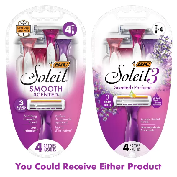 BIC Soleil Smooth Scented Womens Disposable Razors 3 Blades With Moisture Strip For a Silky Smooth Shave 10 Piece Razor Set1 Count Pack of 1
