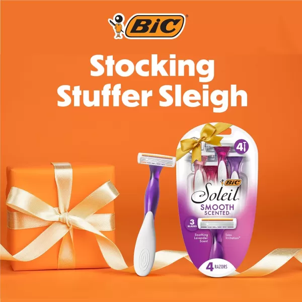 BIC Soleil Smooth Scented Womens Disposable Razors 3 Blades With Moisture Strip For a Silky Smooth Shave 10 Piece Razor Set1 Count Pack of 1