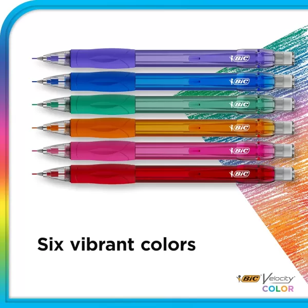 BIC Velocity Colored Lead Mechanical Pencil Refills Medium Point 07mm Assorted Colors 36Count Pack