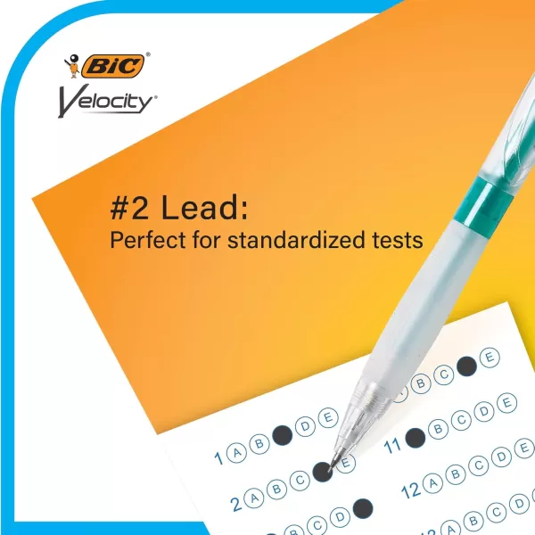 BIC Velocity Max Mechanical Pencils With Colorful Barrel Medium Point 07mm 2Count Pack Mechanical Pencils With Erasers and Lead RefillsBlack
