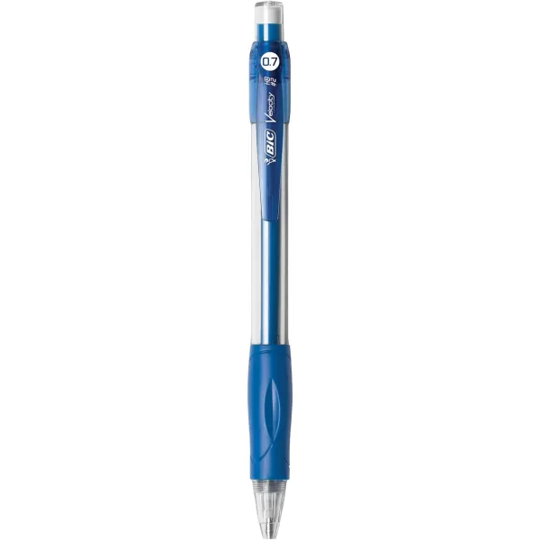 BIC Velocity Max Mechanical Pencils With Colorful Barrel Medium Point 07mm 2Count Pack Mechanical Pencils With Erasers and Lead RefillsBlue Barrel