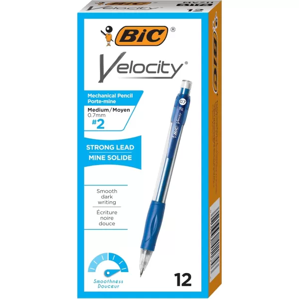 BIC Velocity Strong Lead Mechanical Pencils With Colorful Barrel Thick Point 09mm 12Count Pack Mechanical Pencils With Erasers