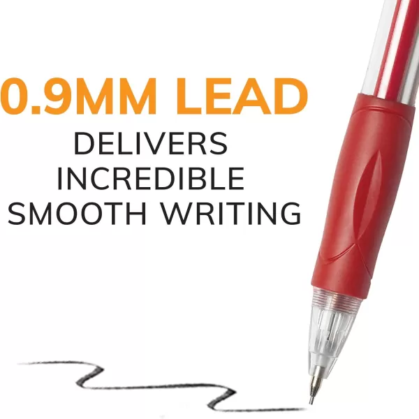 BIC Velocity Strong Lead Mechanical Pencils With Colorful Barrel Thick Point 09mm 5Count Pack Mechanical Pencils With Erasers4 Count Pack of 1