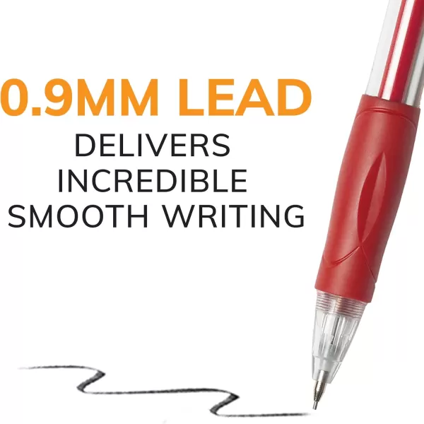 BIC Velocity Strong Lead Mechanical Pencils With Colorful Barrel Thick Point 09mm 5Count Pack Mechanical Pencils With Erasers5 Count Pack of 1