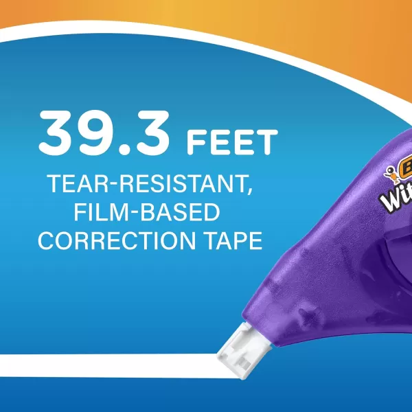 BIC WhiteOut Brand EZ Correct Correction Tape 393 Feet 4Count Pack of white Correction Tape Fast Clean and Easy to Use TearResistant Tape4 Count Pack of 2