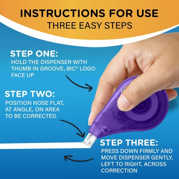 BIC WiteOut Brand EZ Correct Correction Tape White Fast Clean ampamp Easy To Use TearResistant Tape 6Count