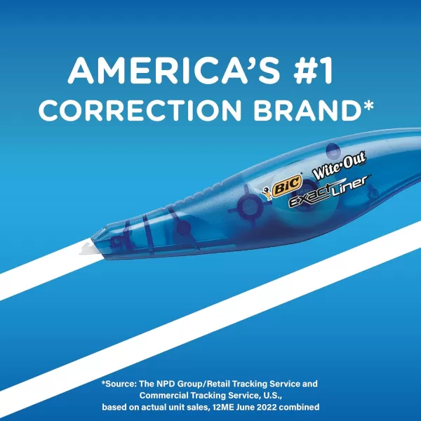 BIC WiteOut Brand Exact Liner Correction Tape White 2Count 3 packs 6 Tapes total