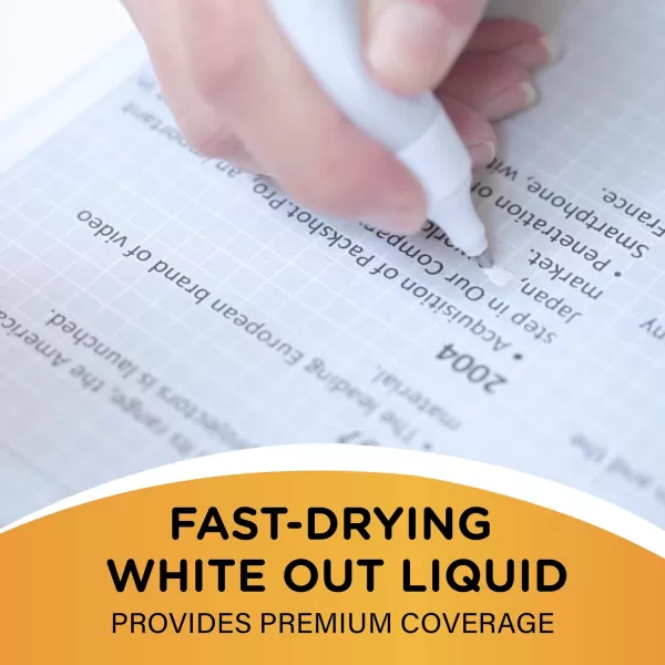 BIC WiteOut Brand Shake n Squeeze Correction Pen 8 ML Correction Fluid 4Count Pack of white Correction Pens Fast Clean and Easy to Use Office or School SuppliesCorrection Pen