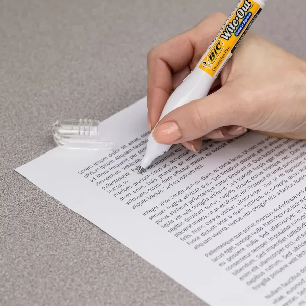BIC WiteOut Brand Shake n Squeeze Correction Pen 8 ML Fluid 1 Count Pack of white Pens Fast Clean and Easy to Use Pen Office or School Supplies