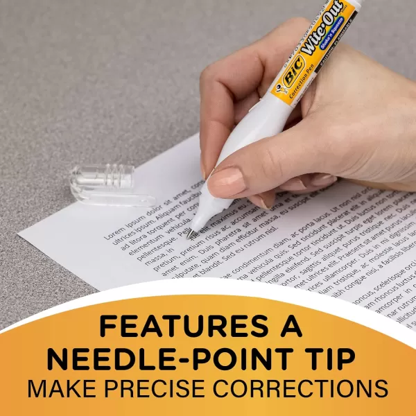 BIC WiteOut Brand Shake n Squeeze Correction Pen 8 ML Fluid 1 Count Pack of white Pens Fast Clean and Easy to Use Pen Office or School Supplies