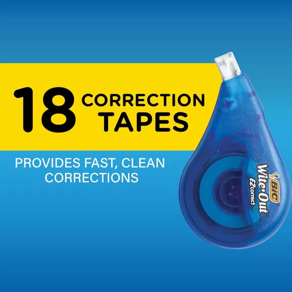 BIC WiteOut EZ Correct Correction Tape White Pack of 1018 Count Pack of 1