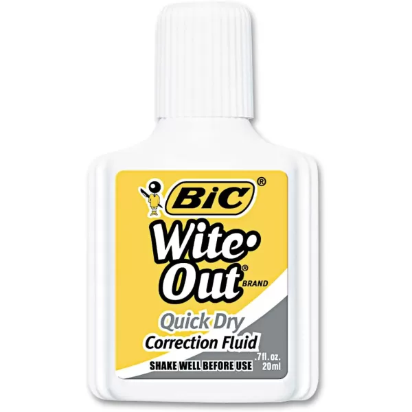 BIC WiteOut Quick Dry Correction Fluid  3 Pack BICWOFQD3243 Count Pack of 1