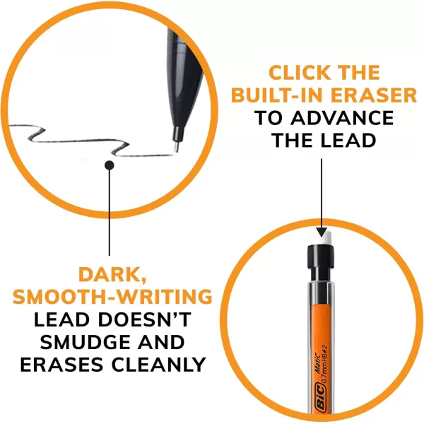 BIC Xtra Smooth Mechanical Pencils with Erasers Medium Point 07mm Perfect for Everyday Writing Erases Cleanly Writes Smooth ampamp Dark 40Count Gift Set