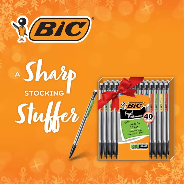BIC Xtra Smooth Mechanical Pencils with Erasers Medium Point 07mm Perfect for Everyday Writing Erases Cleanly Writes Smooth ampamp Dark 40Count Gift Set