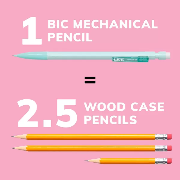 BIC Xtra Smooth Mechanical Pencils with Eriasers Medium Point 07mm No Smudge and Clean Erasing Writes Smooth ampamp Dark Great Holiday Gift 24Count Gift SetGraphite Lead Pastel Barrels