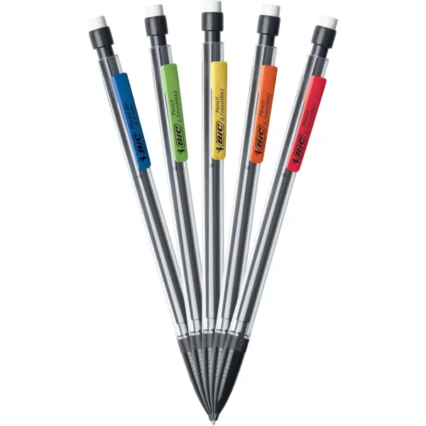 BIC XtraLife Mechanical Pencil Clear Barrel Medium Point 07mm 12Count  Black