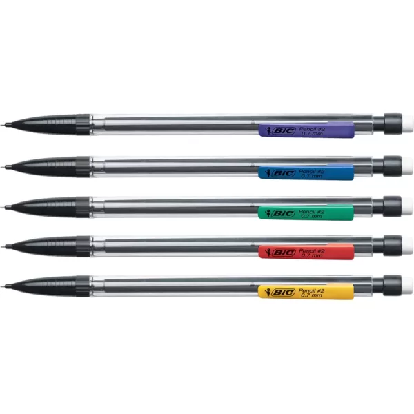 BIC XtraLife Mechanical Pencil Clear Barrel Medium Point 07mm 12Count  Black