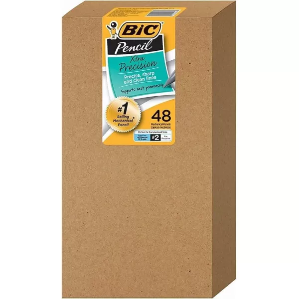 BIC XtraPrecision Mechanical Pencil Metallic Barrel Fine Point 05mm 24Count Doesnt Smudge and Erases Cleanly24 Count Pack of 2