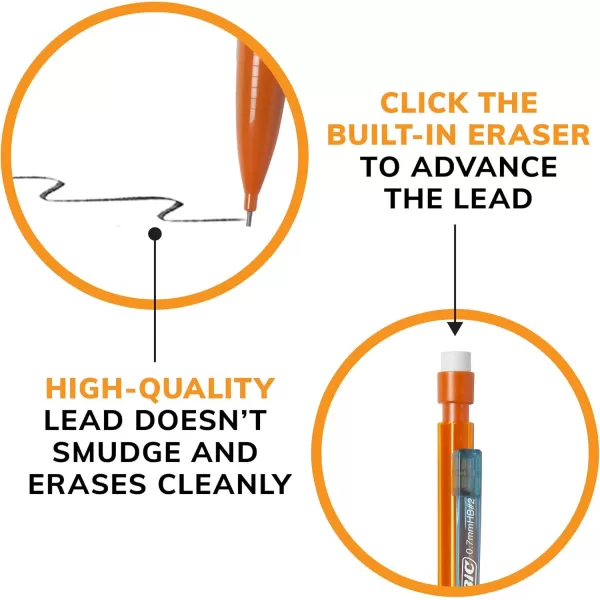 BIC XtraSmooth Mechanical Pencil Color Edition Medium Point 07mm Perfect For The Classroom ampamp Test Time 24Count07mm
