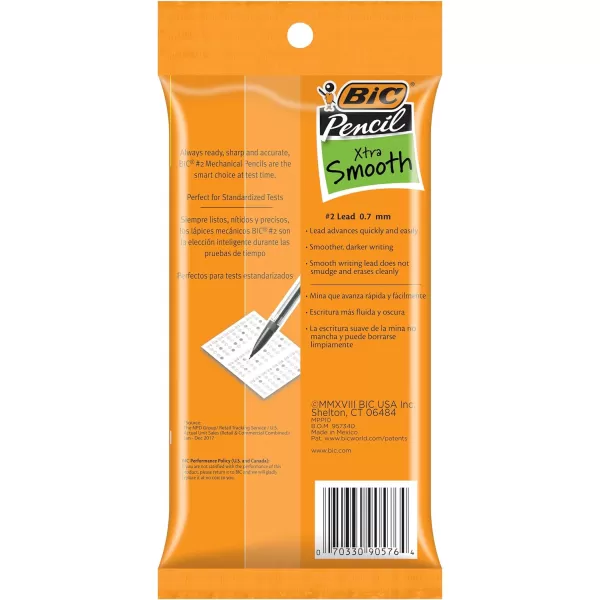BIC XtraSmooth Mechanical Pencils With Erasers Medium Point 07mm 10Count Pack Mechanical Pencils for School or Office Supplies MPP101BLK