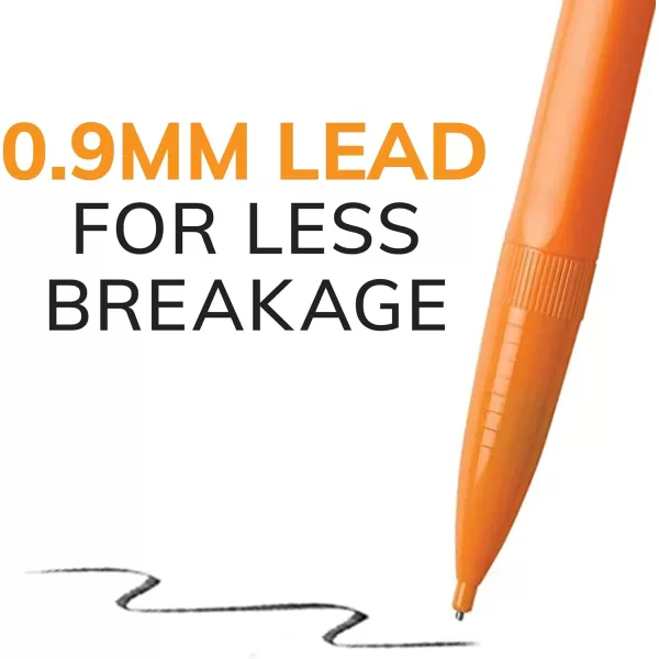 BIC XtraStrong Thick Lead Mechanical Pencil With Colorful Barrel Thick Point 09mm 24Count Pack With Erasers MPLWP24109mm