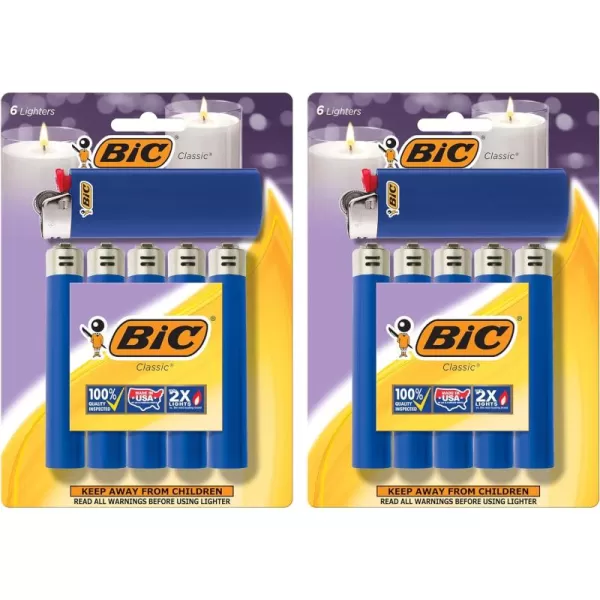 BIC Classic Maxi Pocket Lighter Blue 12Pack Packaging May Vary
