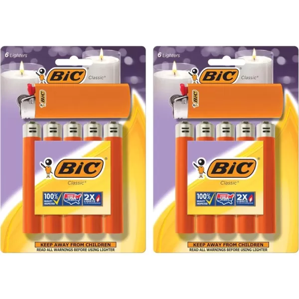 BIC Classic Maxi Pocket Lighter Orange 12Pack Packaging May Vary