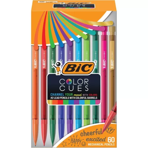 BIC Color Cues Mechanical Pencil Set MPUA60AST 60Count Pack Black Fun Color Pencils for School Perfect for School Supplies