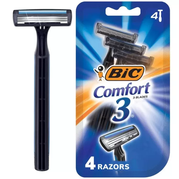BIC Comfort 3 Disposable Razors LongLasting 3Blade Razors for Men Perfect razors Designed for Smooth and Comfortable Shave 24Count1 Count Pack of 4
