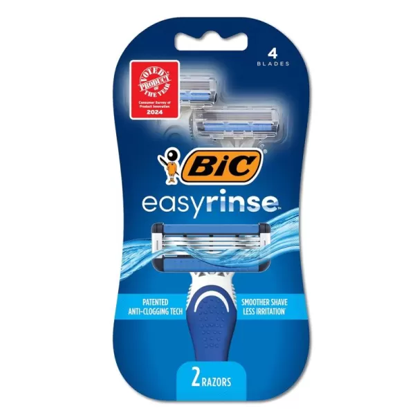 BIC EasyRinse AntiClogging Mens Disposable Razors for a Smooth Summer Shave With Less Irritation Shaving Razors With 4 Blades 6 Pack1 Count Pack of 1