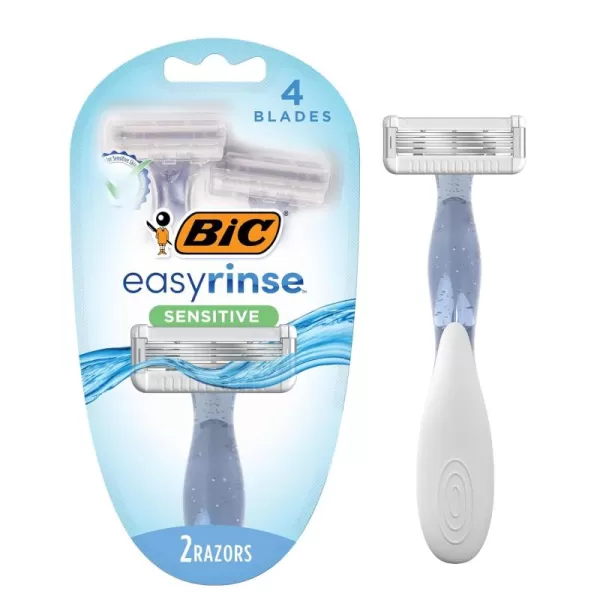 BIC EasyRinse Sensitive AntiClogging Womens Disposable Razors Clinically Proven for Sensitive Skin Shaving Razors With 4 Blades 6 CountAssorted