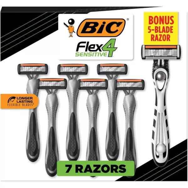 BIC Flex 4 Sensitive Disposable Razors For Men For a Smooth UltraClose and Comfortable Summer Shave 10 Piece Disposable Razor SetAssorted