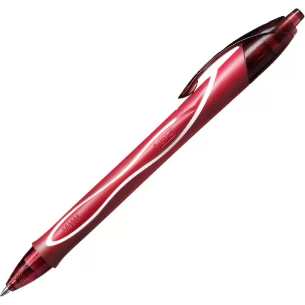 BIC Gelocity Quick Dry Gel Pen Fine Point 05mm  Box of 12 Black Gel PensRed