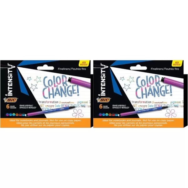BIC Intensity 12Pack Color Change 04mm Fine Tip Felt Pen with a Unique ColorChanging Technology for Crative Writing