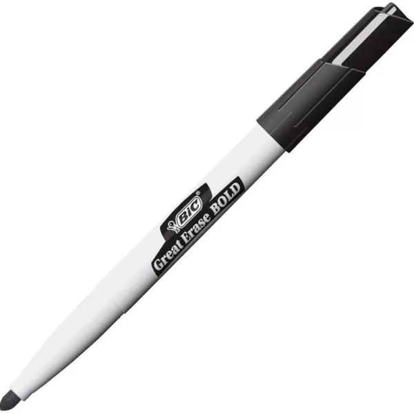 BIC Intensity Bold Dry Erase Marker Pocket Style Fine Bullet Tip 45 mm Red Perfect For The Office ampamp Home 12CountBlack