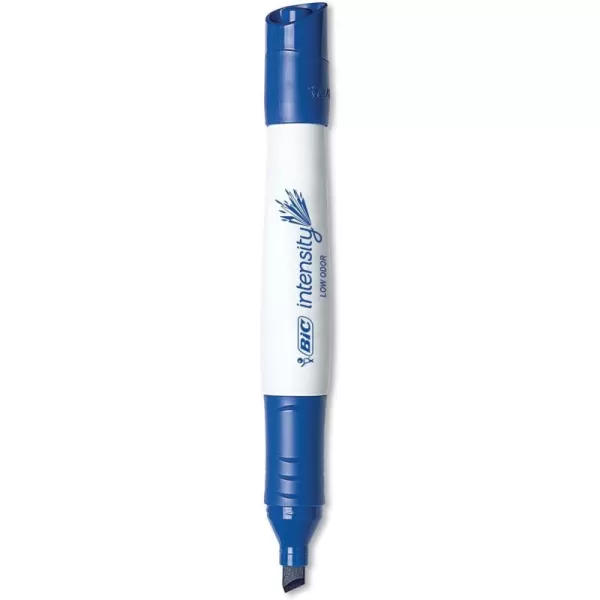 BIC Intensity Low Odor Dry Erase Marker Tank Style XL Chisel Tip Blue Bold And Vivid Color 12Count