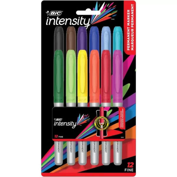 BIC Markit Gripster Permanent Markers BICGPMAP12ASST assorted 12count