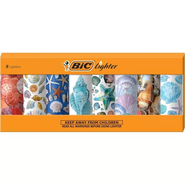 BIC Pocket Lighter Special Edition Americana Collection Assorted Unique Lighter Designs 8 Count Pack of LightersShells