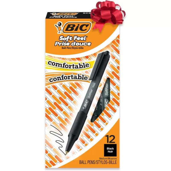 BIC Soft Feel Assorted Colors Retractable Ballpoint Pens Medium Point 10mm 36Count Pack Black and Blue Pens With SoftTouch Comfort Grip Perfect Color Pens For Note TakingBlack