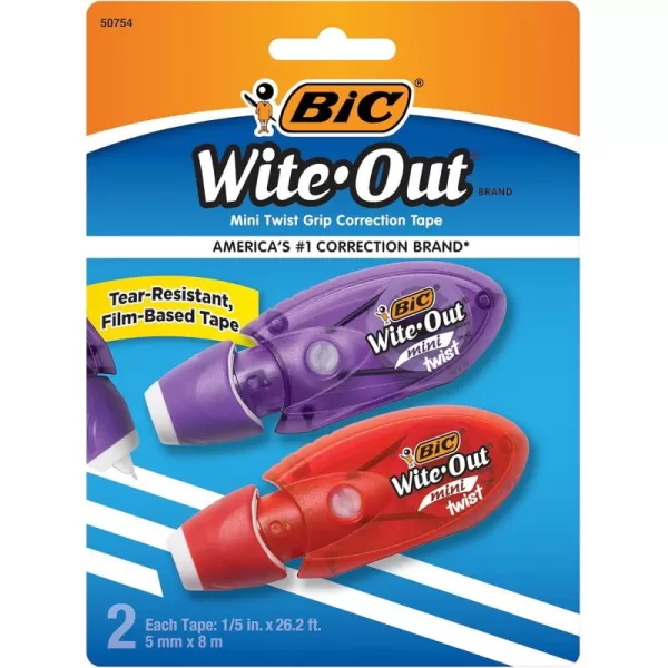 BIC WiteOut Brand Mini Twist Correction Tape White 1Count2 Count Pack of 1
