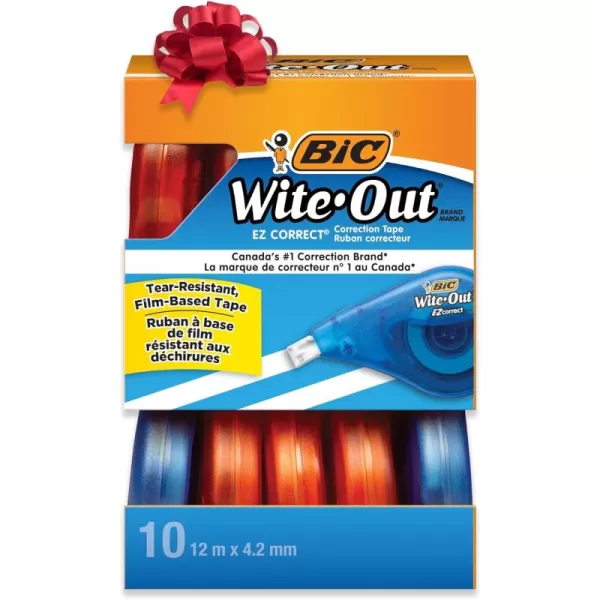 BIC WiteOut EZ Correct Correction Tape White Pack of 1010 Count
