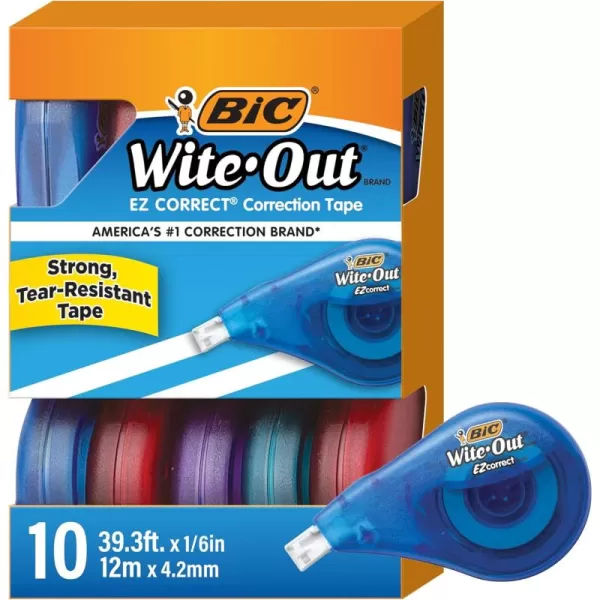 BIC WiteOut EZ Correct Correction Tape White Pack of 1090 CountPack of 9